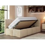 Łóżko młodzieżowe - ARVO 90x200 - materac piankowy - beżowy, plusz - strona prawa