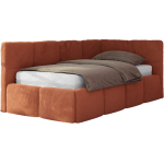 Łóżko młodzieżowe - ARVO 90x200 - pomarańczowy, plusz - strona prawa
