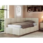 Łóżko młodzieżowe - ARVO 90x200 - beżowy, welwet - strona prawa