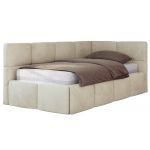Łóżko młodzieżowe - ARVO 90x200 - beżowy, welwet - strona prawa