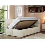 Łóżko młodzieżowe - ARVO 90x200 - materac multipocket - beżowy, welwet - strona prawa