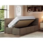 Łóżko młodzieżowe - ARVO 90x200 - materac multipocket - brązowy, welwet - strona prawa