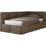 Łóżko młodzieżowe - ARVO 90x200 - materac pocket - brązowy, welwet - strona prawa