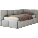 Łóżko młodzieżowe - ARVO 90x200 - jasnoszary, welwet - strona prawa