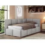 Łóżko młodzieżowe - ARVO 90x200 - materac piankowy - jasnoszary, welwet - strona prawa