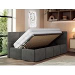 Łóżko młodzieżowe - ARVO 90x200 - ciemnoszary, welwet - strona prawa