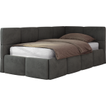 Łóżko młodzieżowe - ARVO 90x200 - materac pocket - ciemnoszary, welwet - strona prawa