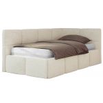 Łóżko młodzieżowe - ARVO 90x200 - materac multipocket - kremowy, struktura - strona prawa