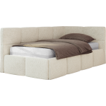 Łóżko młodzieżowe - ARVO 90x200 - materac piankowy - kremowy, struktura - strona prawa