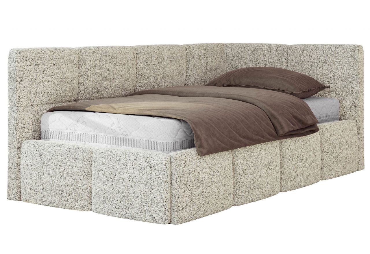 Łóżko młodzieżowe - ARVO 90x200 - beżowy, struktura - strona prawa