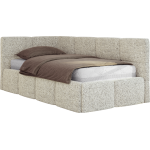 Łóżko młodzieżowe - ARVO 90x200 - materac multipocket - beżowy, struktura - strona prawa