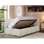 Łóżko młodzieżowe - ARVO 90x200 - materac multipocket - beżowy, struktura - strona prawa