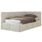 Łóżko młodzieżowe - ARVO 90x200 - materac multipocket - beżowy, struktura - strona prawa