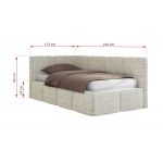 Łóżko młodzieżowe - ARVO 90x200 - materac multipocket - beżowy, struktura - strona prawa