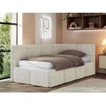 Łóżko młodzieżowe - ARVO 90x200 - materac piankowy - beżowy, struktura - strona prawa