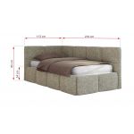 Łóżko młodzieżowe - ARVO 90x200 - materac multipocket - szary, struktura - strona prawa