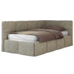 Łóżko młodzieżowe - ARVO 90x200 - materac piankowy - szary, struktura - strona prawa