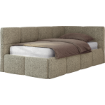 Łóżko młodzieżowe - ARVO 90x200 - ciemnobeżowy, struktura - strona prawa