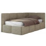 Łóżko młodzieżowe - ARVO 90x200 - ciemnobeżowy, struktura - strona prawa