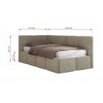 Łóżko młodzieżowe - ARVO 90x200 - ciemnobeżowy, struktura - strona prawa