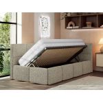 Łóżko młodzieżowe - ARVO 90x200 - materac multipocket - ciemnobeżowy, struktura - strona prawa