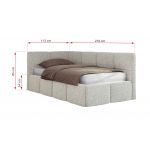 Łóżko młodzieżowe - ARVO 90x200 - materac multipocket - jasnoszary, struktura - strona prawa