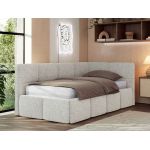 Łóżko młodzieżowe - ARVO 90x200 - materac piankowy - jasnoszary, struktura - strona prawa