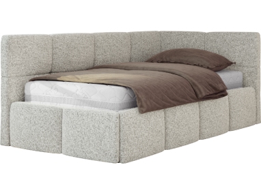 Łóżko młodzieżowe - ARVO 90x200 - materac piankowy - jasnoszary, struktura - strona prawa