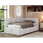 Łóżko młodzieżowe - ARVO 90x200 - biały, ekoskóra - strona prawa