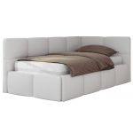 Łóżko młodzieżowe - ARVO 90x200 - biały, ekoskóra - strona prawa