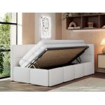 Łóżko młodzieżowe - ARVO 90x200 - materac multipocket - biały, ekoskóra - strona prawa