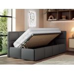 Łóżko młodzieżowe - ARVO 90x200 - szary, ekoskóra - strona prawa