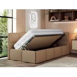 Łóżko młodzieżowe - ARVO 90x200 - materac pocket - brązowy, ekoskóra - strona prawa