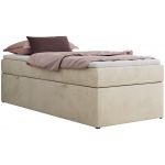 Łóżko kontynentalne ZERO 90x200 - H3 - beżowy, welwet - topper T25