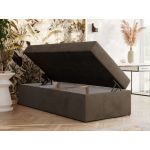 Łóżko kontynentalne ZERO 90x200 - H3 - brązowy, welwet - topper T25