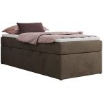 Łóżko kontynentalne ZERO 90x200 - H3 - brązowy, welwet - topper T25