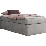 Łóżko kontynentalne ZERO 90x200 - H3 - jasnoszary, welwet - topper T25