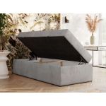 Łóżko kontynentalne ZERO 90x200 - H3 - jasnoszary, welwet - topper T25