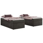 Łóżko kontynentalne ZERO 90x200 - H3 - ciemnoszary, welwet - topper T25