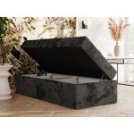 Łóżko kontynentalne ZERO 90x200 - H3 - ciemnoszary, plusz - topper T25