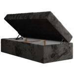 Łóżko kontynentalne ZERO 90x200 - H3 - ciemnoszary, plusz - topper T25