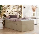 Łóżko kontynentalne ZERO 90x200 - H3 - beżowy, plusz - topper T25