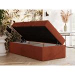 Łóżko kontynentalne ZERO 90x200 - H3 - pomarańczowy, plusz - topper T25