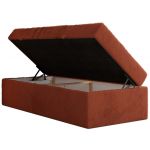 Łóżko kontynentalne ZERO 90x200 - H3 - pomarańczowy, plusz - topper T25