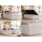 Łóżko kontynentalne ZERO 90x200 - H3 - beżowy, sztruks - topper T25