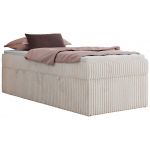 Łóżko kontynentalne ZERO 90x200 - H3 - beżowy, sztruks - topper T25