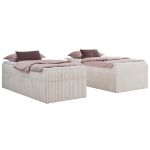 Łóżko kontynentalne ZERO 90x200 - H3 - beżowy, sztruks - topper T25