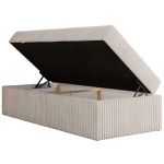 Łóżko kontynentalne ZERO 90x200 - H3 - beżowy, sztruks - topper T25