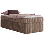 Łóżko kontynentalne ZERO 90x200 - H3 - brązowy, sztruks - topper T25