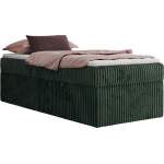 Łóżko kontynentalne ZERO 90x200 - H3 - ciemnozielony, sztruks - topper T25